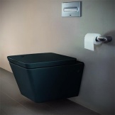 Wandhängendes schwarzes Laufen WC