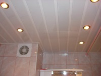 Die abgehängte Decke im Badezimmer