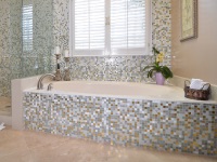 タイルを使った浴槽のスクリーン