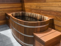 Fuentes de madera para el baño