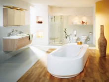 tsoneerimine vannituba, kus on laminaatpõrandad.