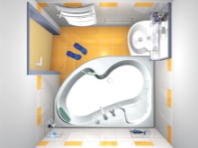 Piccolo bagno con accenti contrastanti