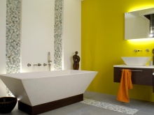 Verticaal patroon in een badkuip van 4 vierkante meter.