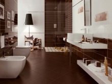 Καφέ και λευκό μπάνιο