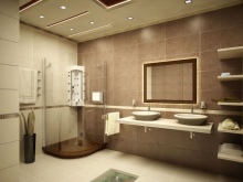 Καφέ μπεζ μπάνιο