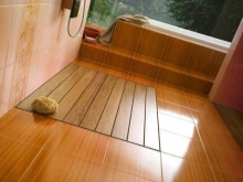 浴室床タイルの研磨