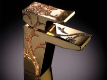 Позлатен смесител с кристали Swarovski