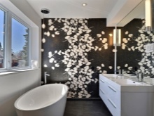 Belle salle de bains en noir et blanc