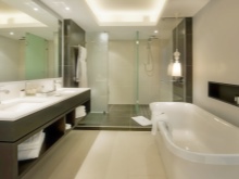 Zoning bathroom with shower enclosure