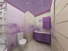 Stílusos lila fürdőszoba