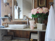 Provence style sink in the bathroom