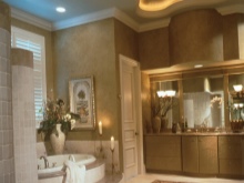 Chandelier in the bathroom