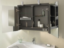 Armoires de toilette à miroir avec portes à charnières