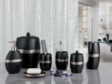 Accesorios de baño de plástico negro