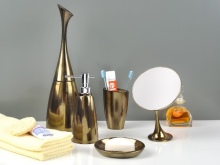 Accesorios de baño de plástico en oro