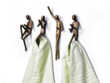 Ganchos para toallas en bronce