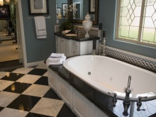 Bézs színű csempe kockás deszka minta