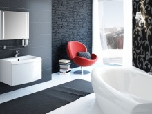 Mustavalkoinen kylpyhuone