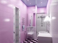 Violetinės spalvos atspalviai vonios kambaryje