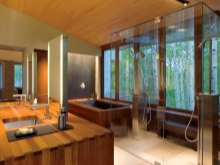 Sodobna lesena kopalnica