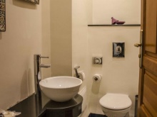 Tile laying on the toilet floor