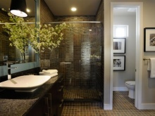 Spacious bathroom with shower and separate WC