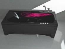 Vasca da bagno rettangolare illuminata