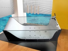 Vasca da bagno in vetro dipinto