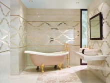 Dlaždice se zlatým dekorem