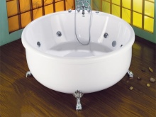 Στρογγυλή ανεξάρτητη μπανιέρα με υδρομασάζ