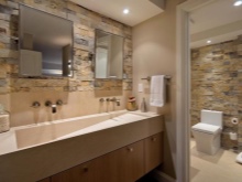 Luonnollinen materiaali kylpyhuoneen seinät - puu