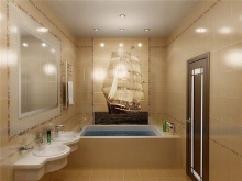 Keraamiset laatat kylpyhuoneen seiniin