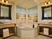 Casa de banho e lavatório retroiluminados