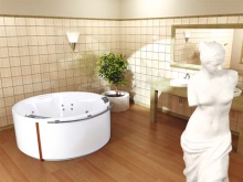 Кръгла акрилна вана с хидромасаж