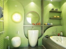 Satijn mozaïek in badkamer