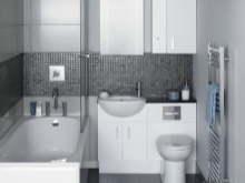 Nuanțe de mobilier aproape de baie gri