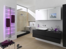 Baie albă și gri și panou LED