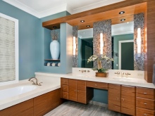 Πρόσθετος φωτισμός για ένα τραπέζι ματαιοδοξίας μπάνιου