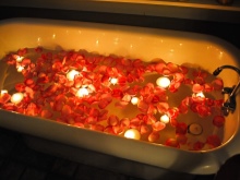 Bath with roses