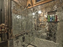 Spegelmosaiker i olika storlekar för badrumsväggar