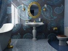 Mörk mosaik badrumsspegel