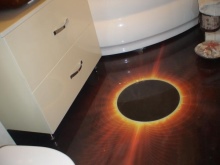 浴室の立体的な模様のある成形床