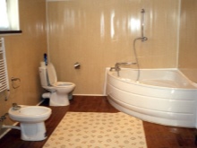 塩ビパネルの壁で予算のバスルームリフォーム