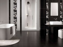 svart och vitt badrum design