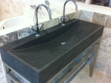 Rechthoekige stenen wastafels