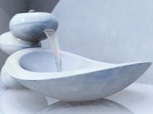 Form av skålar med konstgjord sten