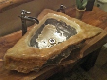 Lavabo de salle de bain en pierre naturelle