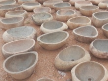 Lavabos de salle de bain en pierre naturelle de granit rose