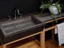 Lavabos de salle de bains en pierre naturelle rectangulaire