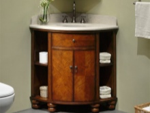 Ъглов шкаф с умивалник за баня